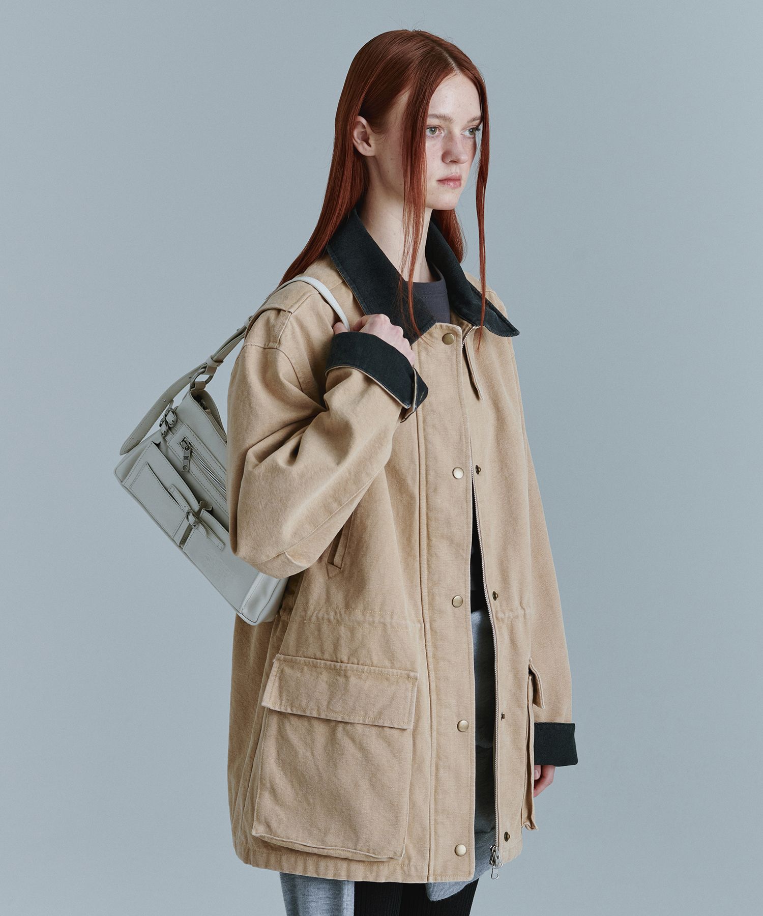 MUSINSA | MARGESHERWOOD FLAT POCKET SHOULDER_cream plain