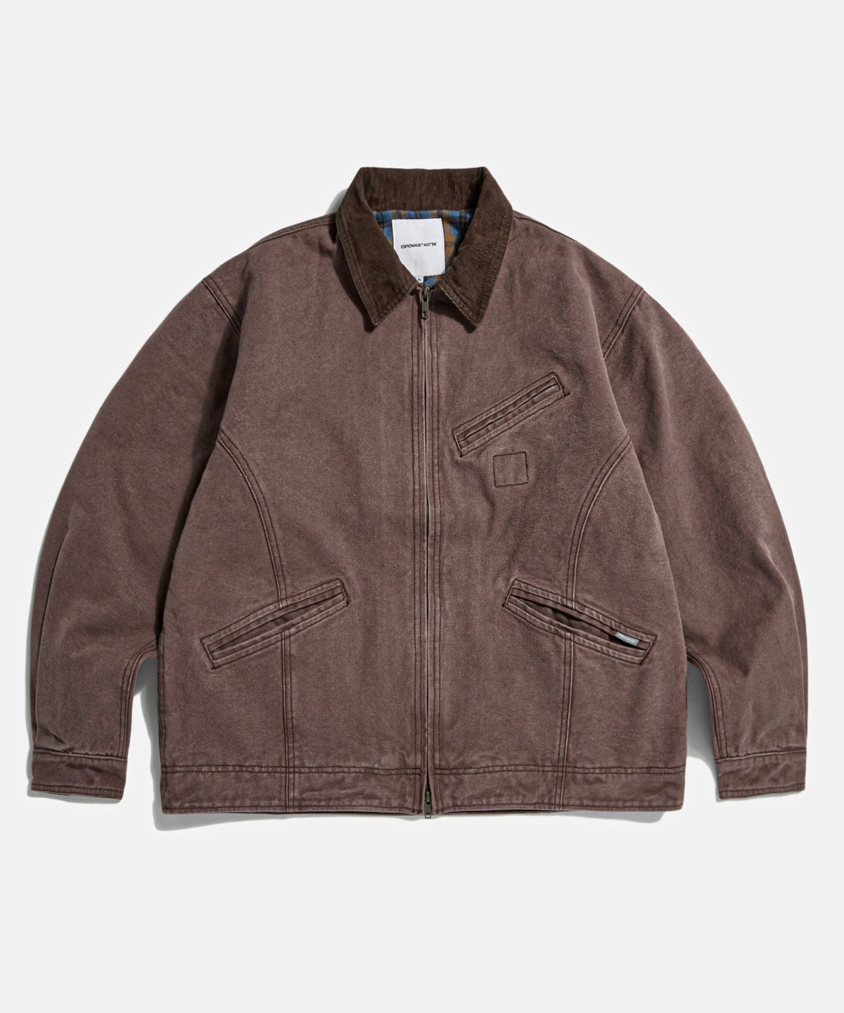 에스피오나지(ESPIONAGE) Washed Canvas Blouson Jacket Burgundy
