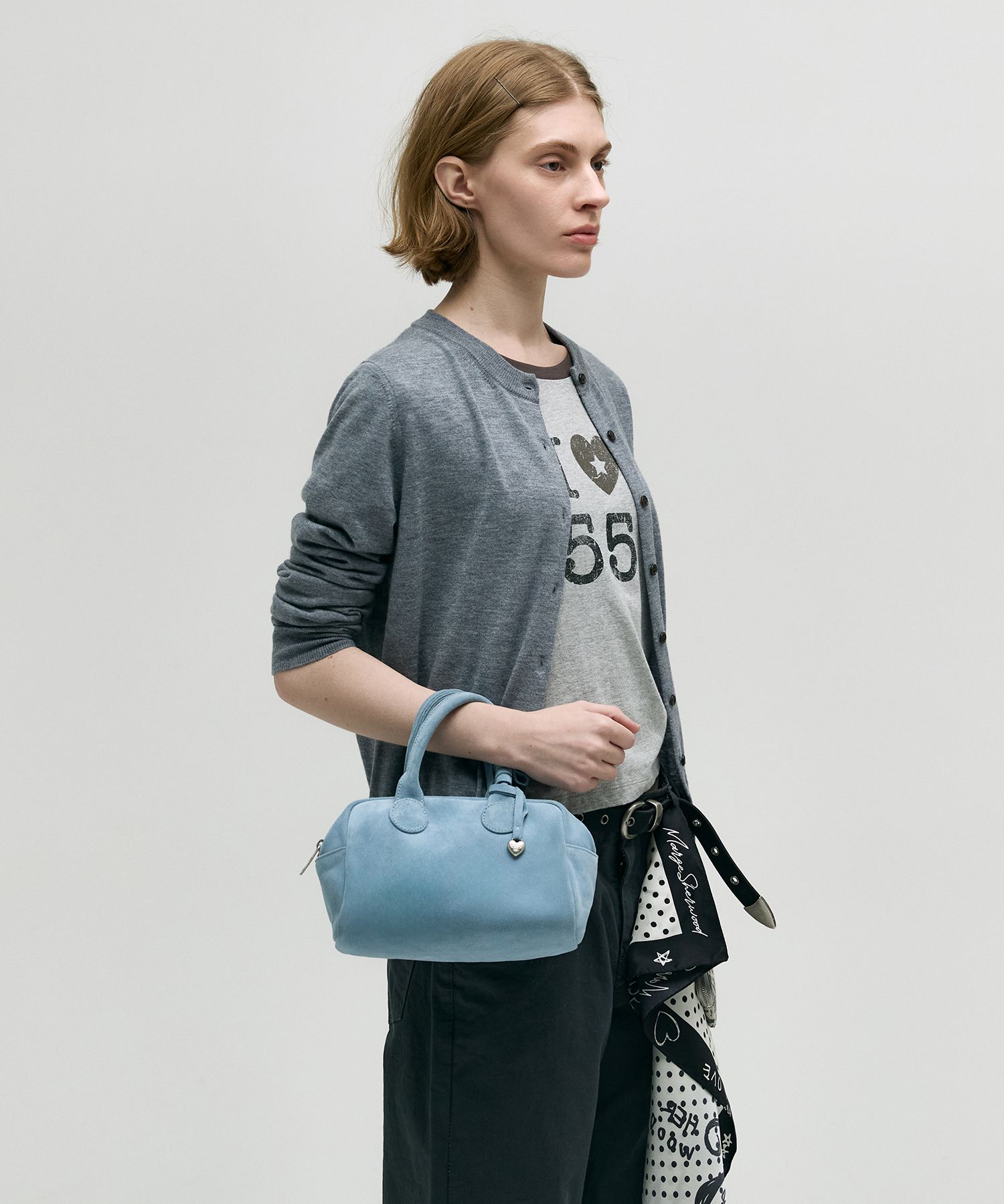 トートバッグ [Margesherwood] / SOFT BOWLING BAG / blue suede MUSINSA | MARGESHERWOOD SOFT BOWLING BAG_blue suede