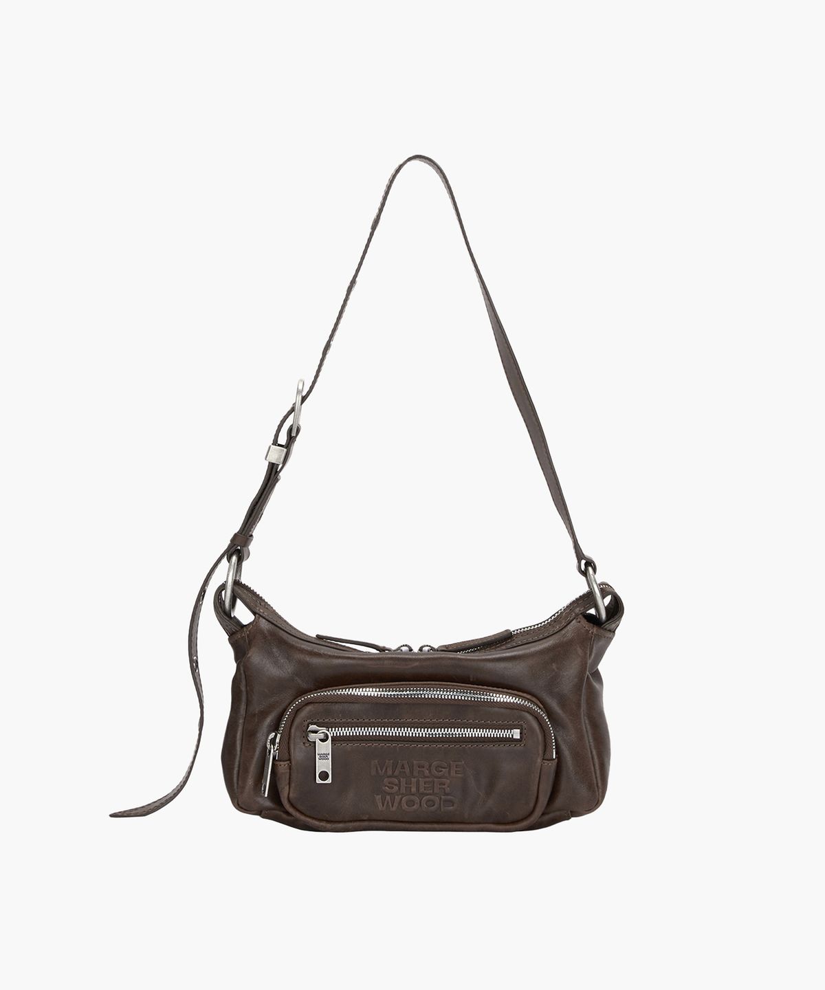 마지셔우드(MARGESHERWOOD) OUTPOCKET HOBO MINI_washed brown pull-up