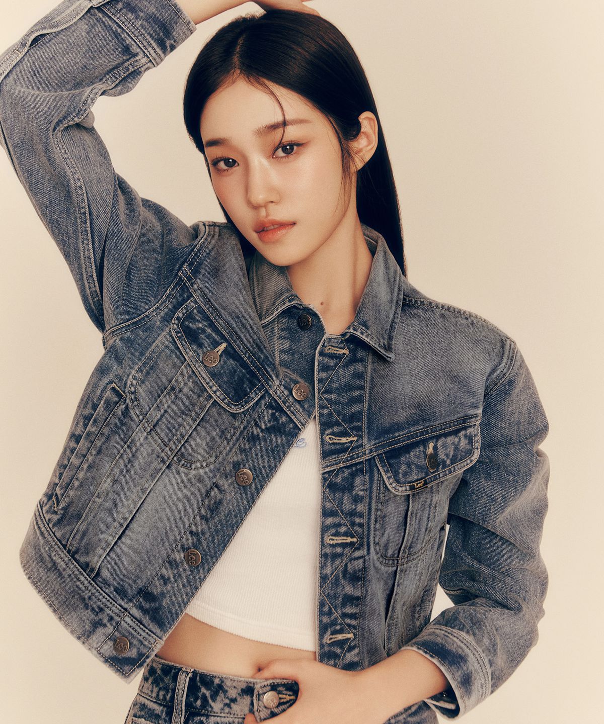 리(LEE) 우먼 데님 크롭 트러커 자켓 인디고 미듐