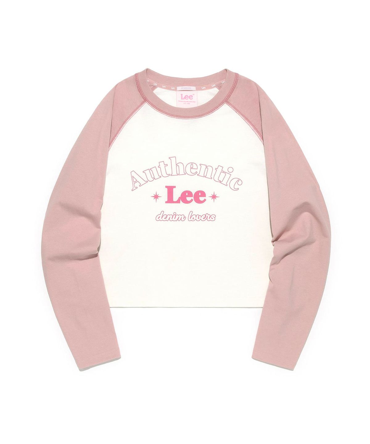 리(LEE) 우먼 래글런 긴팔 티셔츠 핑크