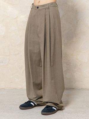 워시드 코튼 도비 팬츠 [워시드 베이지]