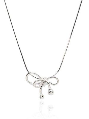 Silky Ribbon Silver Necklace In506 [Silver]