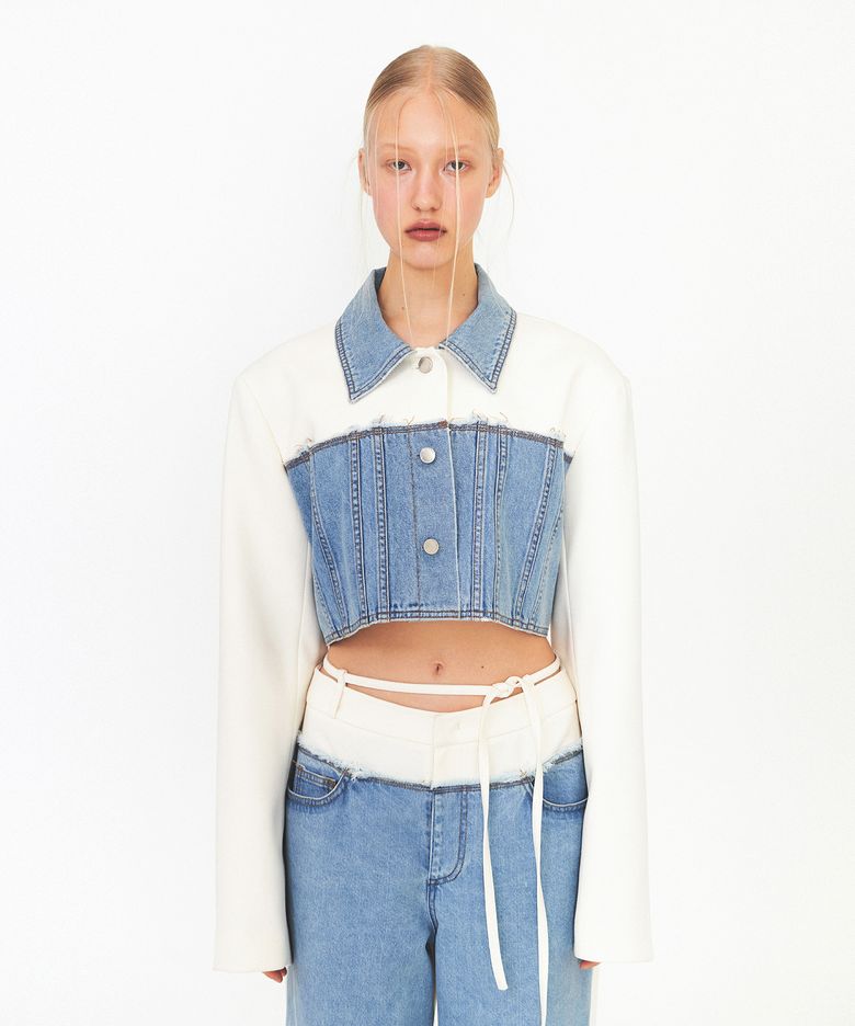 DENIM MIXED JACKET (blue)