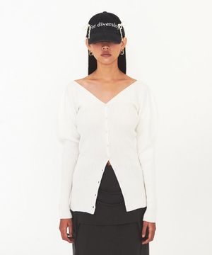 V NECK SILHOUETTE CARDIGAN (ivory)