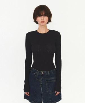 SEE-THROUGH RIBBED KNIT (dark grey)