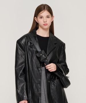 포인트 미니포켓 숄더 크로스백 (블랙)