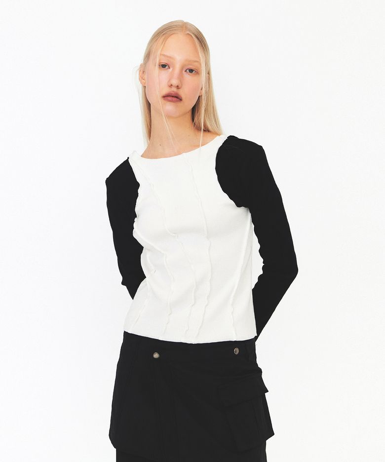 CUTTING RIBBED TEE (mix1)