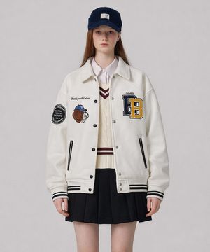 여성 카라형 바시티 BOAJP612F