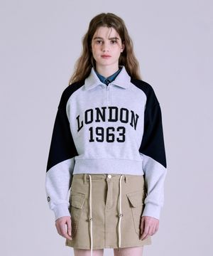 여성 소매배색 반집업 티셔츠 BOATS655F