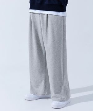 [논기모or기모] 컴포트 원턱 밴딩 와이드 트레이닝 팬츠 멜란지