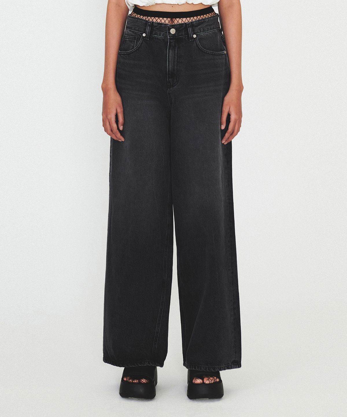 다이애그널(DIAGONAL) BASIC WASHING DENIM PANTS (black)