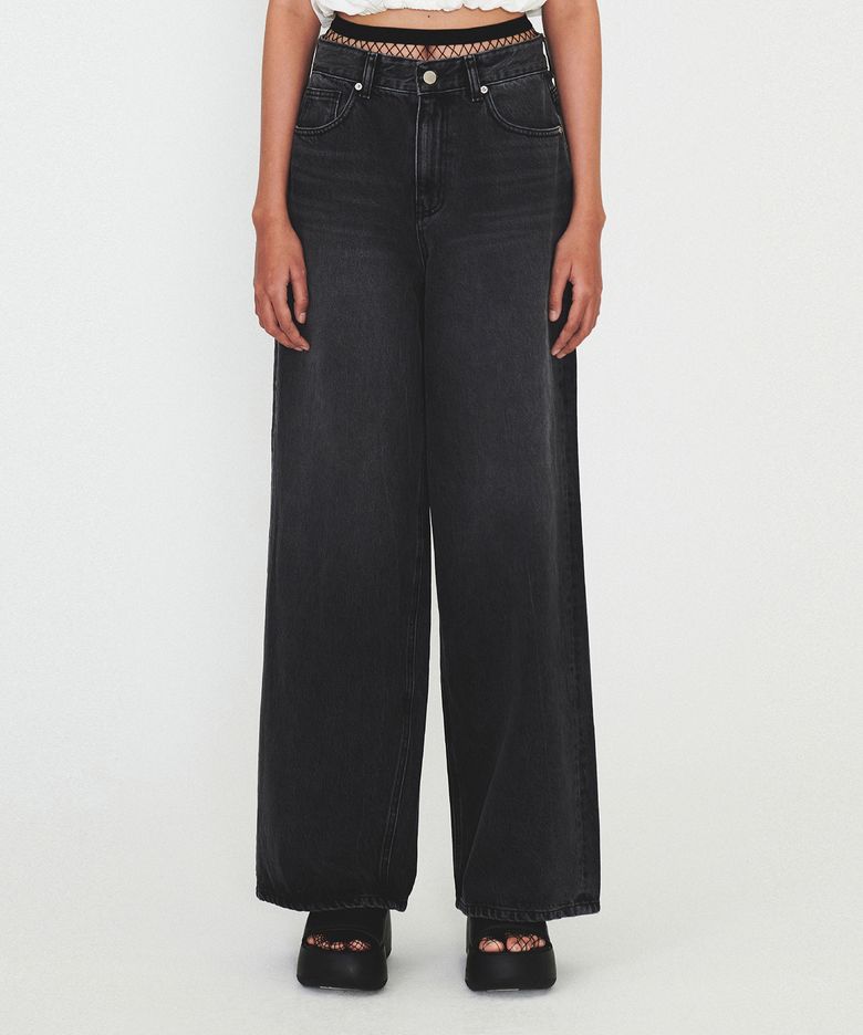 BASIC WASHING DENIM PANTS (black)