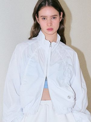 셔링 스트링 블루종 점퍼