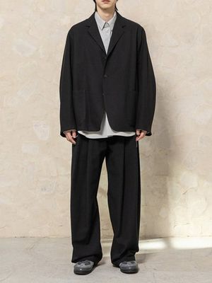 워시드 코튼 도비 자켓 [워시드 블랙]