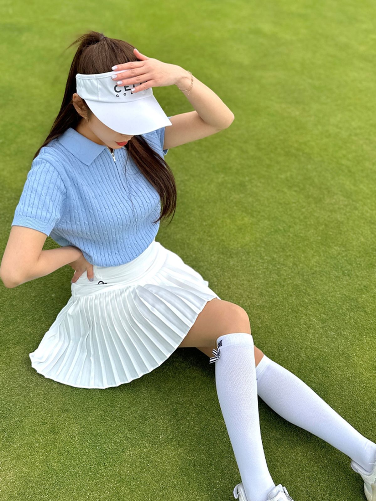 투에니스홀(20TH HOLE) 케이블 하프집업 니트 우먼 [SORA]
