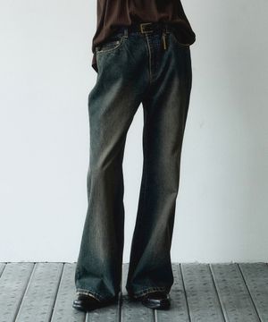 디스트로이드 플레어 데님 팬츠 (빈티지블루)