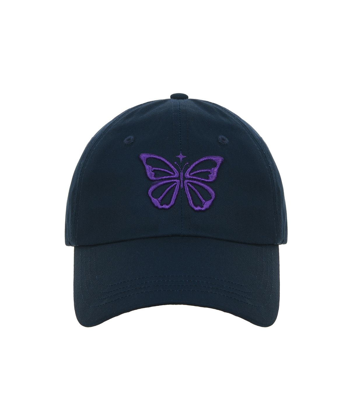 닉앤니콜(NICK&NICOLE) VINTAGE BUTTERFLY BLINK BALL CAP_NAVY PURPLE