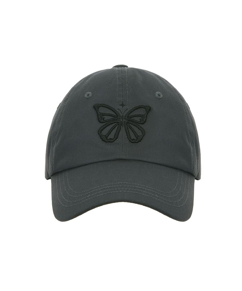 [이하은 PICK] VINTAGE BUTTERFLY BLINK BALL CAP_CHARCOAL BLACK