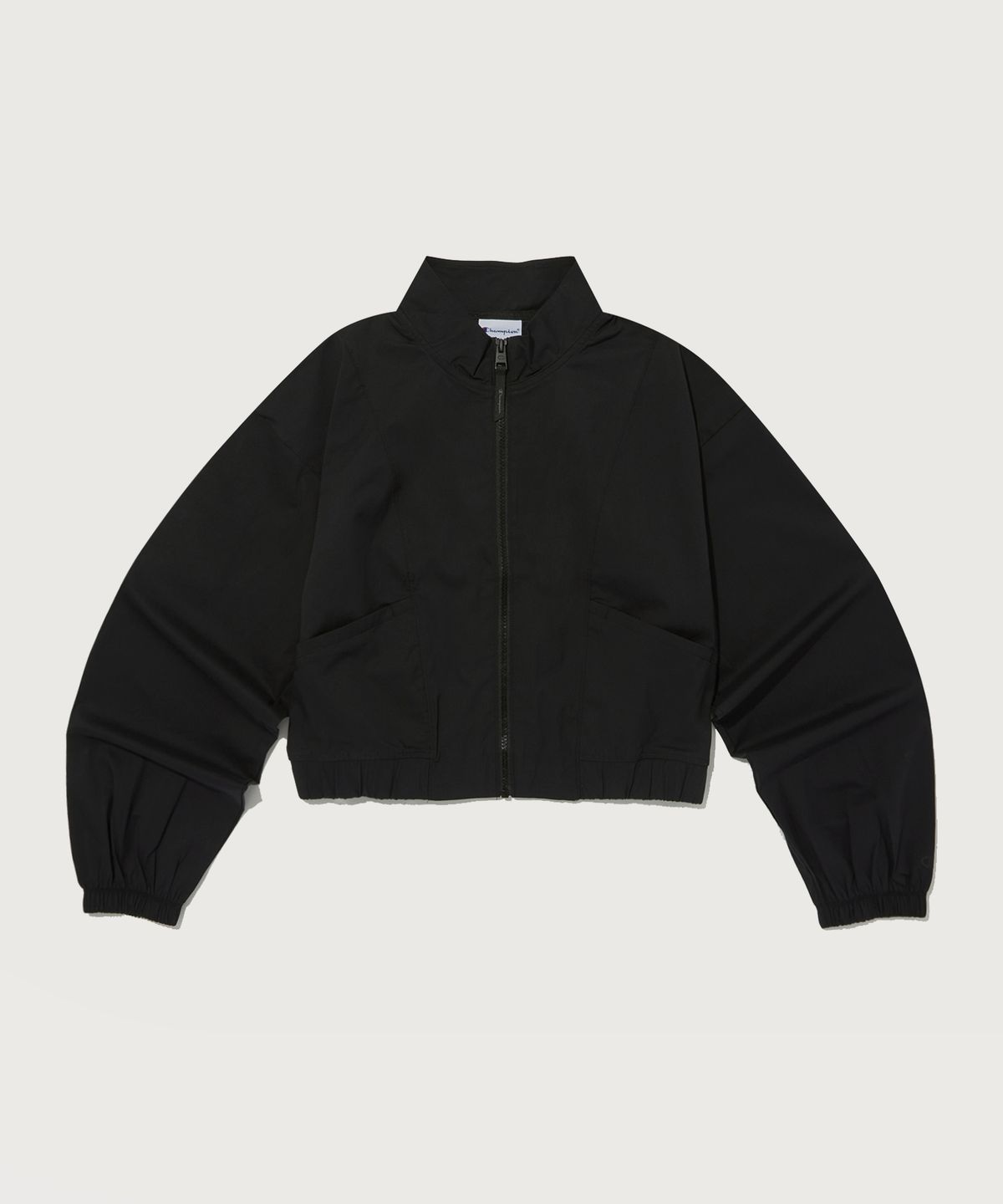 챔피온(CHAMPION) 여성 크롭 풀집업 우븐 재킷 Black