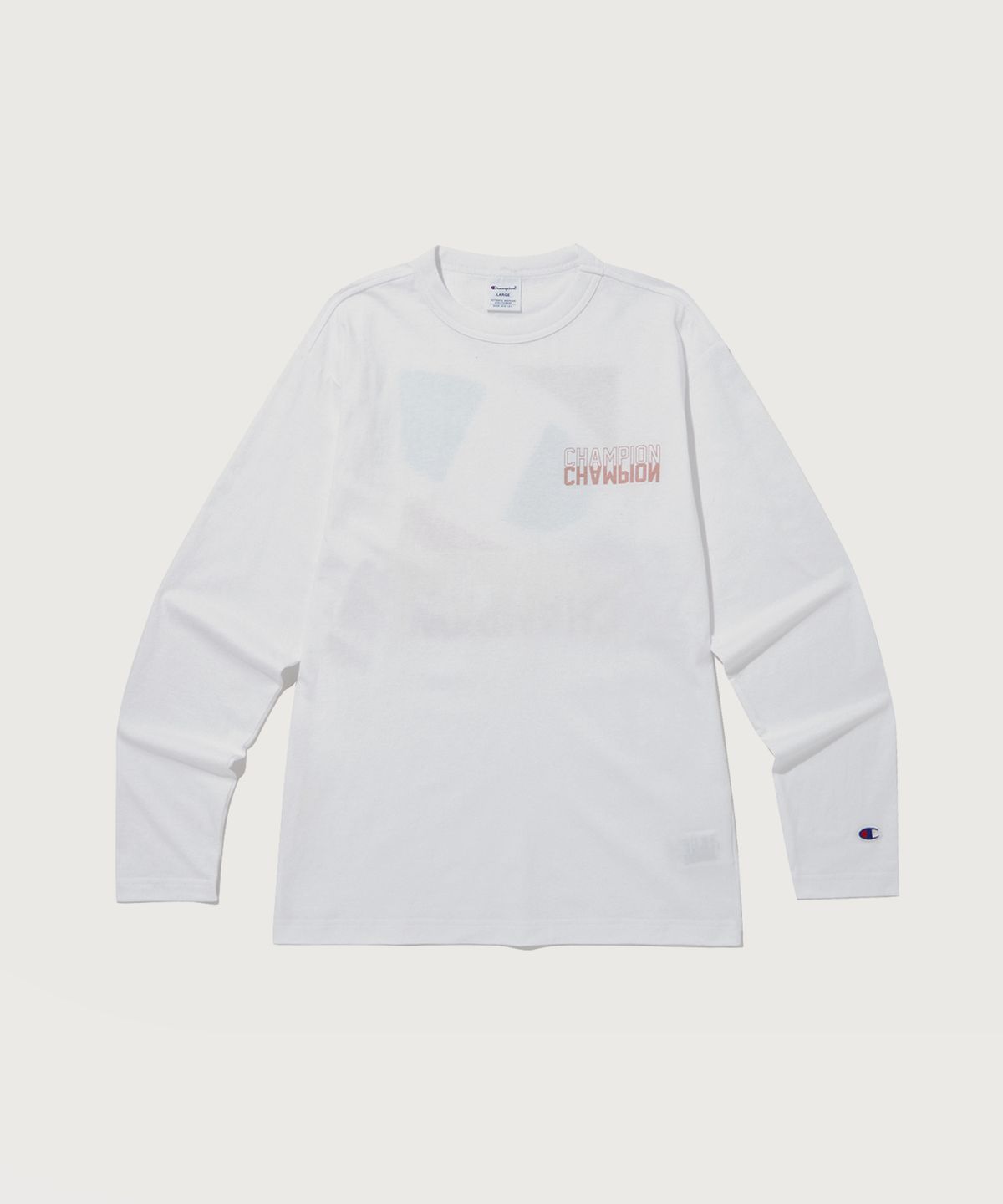 챔피온(CHAMPION) 백 박스 그래픽 긴팔 티셔츠 White