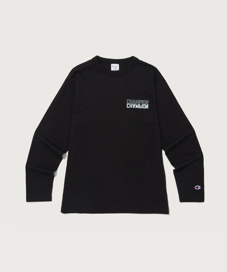 백 박스 그래픽 긴팔 티셔츠 Black
