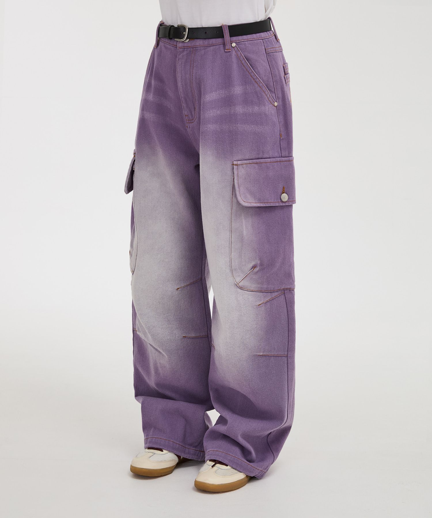 デニム・ジーパン Wai Kei Parachute cargo washed denim pants BMR488 MUSINSA | WAI KEI Parachute Cargo Washed Denim Pants Mint