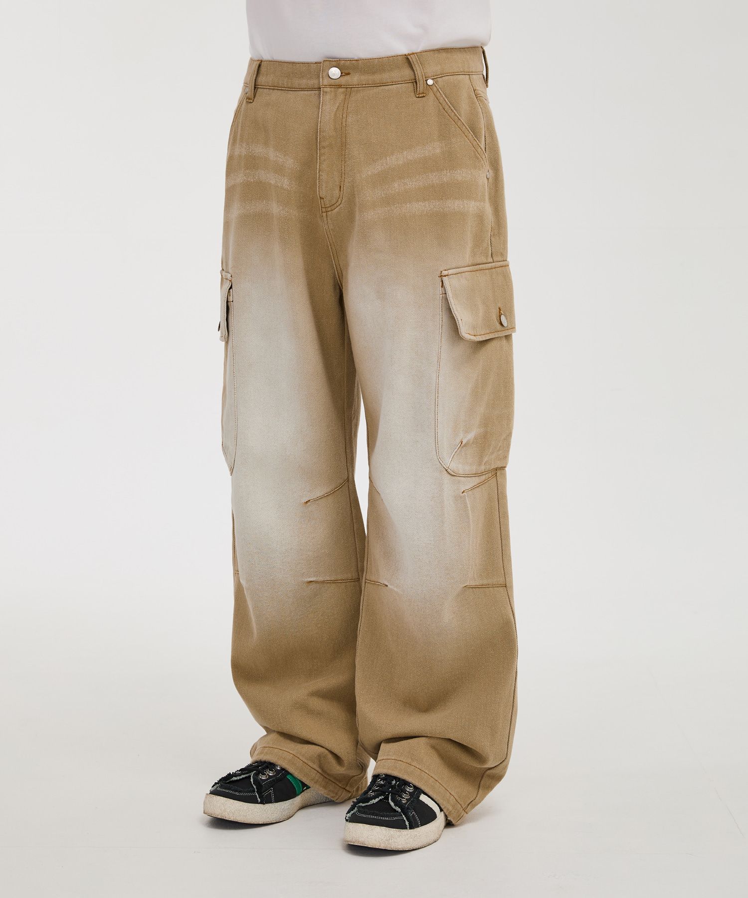 デニム・ジーパン Wai Kei Parachute cargo washed denim pants BMR488 MUSINSA | WAI KEI Parachute Cargo Washed Denim Pants Purple