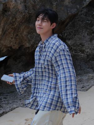 크리즈 체크 셔츠 [블루]