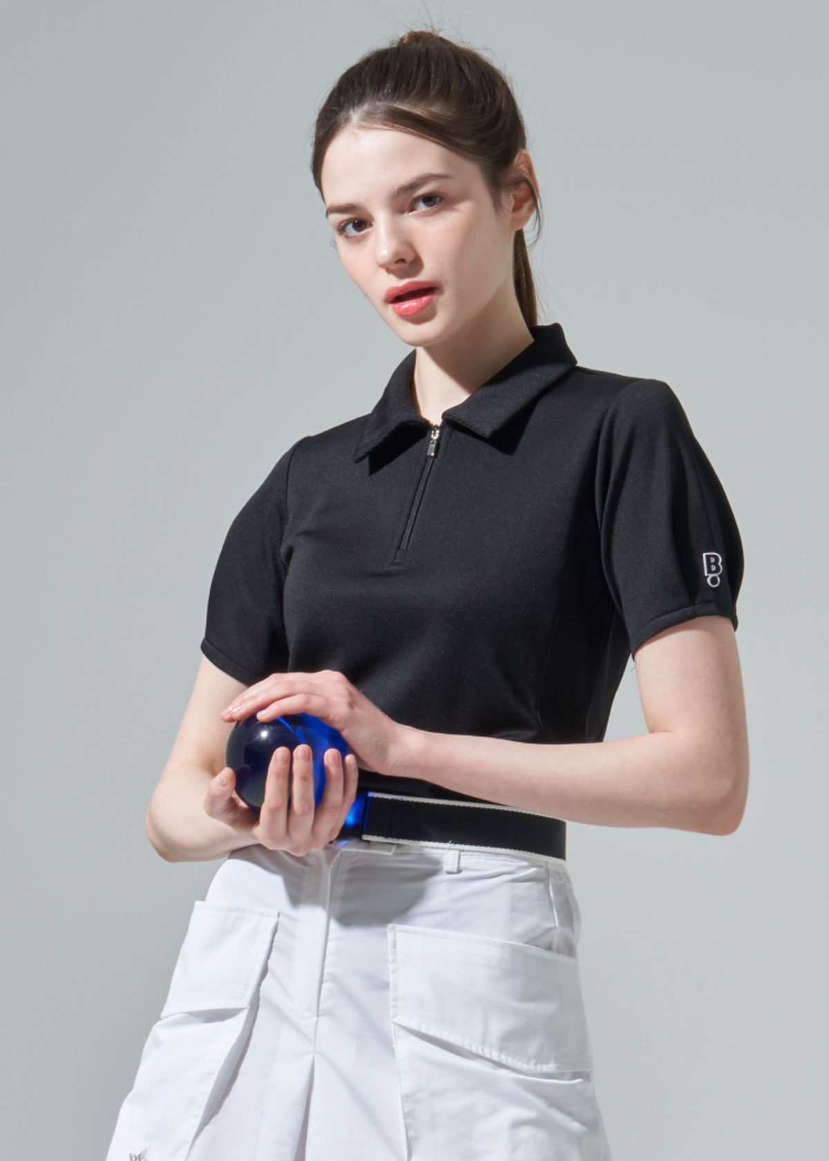 블루닷(BLUDOT) 에센셜 반팔 카라티셔츠_BK