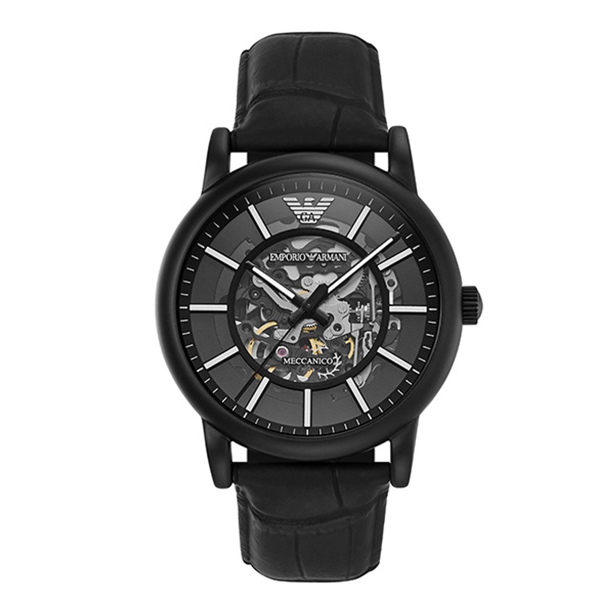 엠포리오 아르마니(EMPORIO ARMANI) AR60008 루이지 스켈레톤 남성 가죽시계