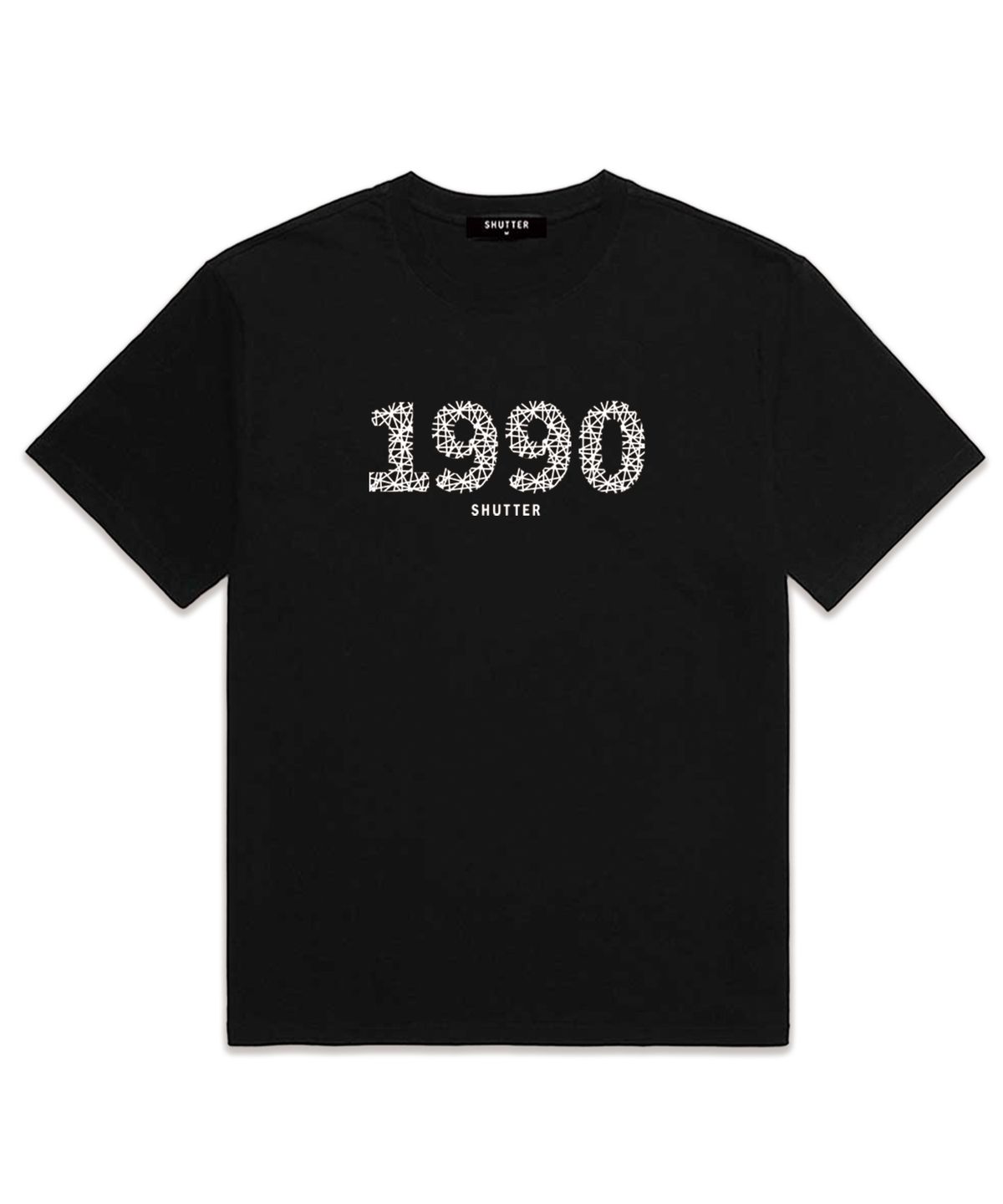 셔터(SHUTTER) 1990 오버핏 반팔 티셔츠 (SS009) 블랙