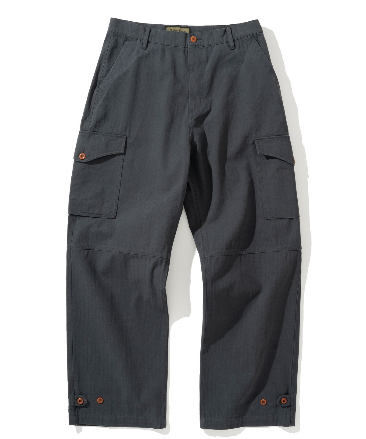 유니폼브릿지(UNIFORM BRIDGE) hbt button cargo pants charcoal blue