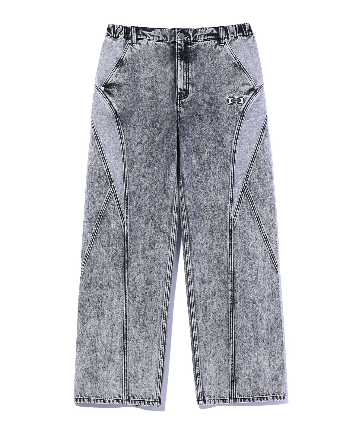 크리틱(CRITIC) COLOR BLOCK DENIM PANTS LIGHT GREY