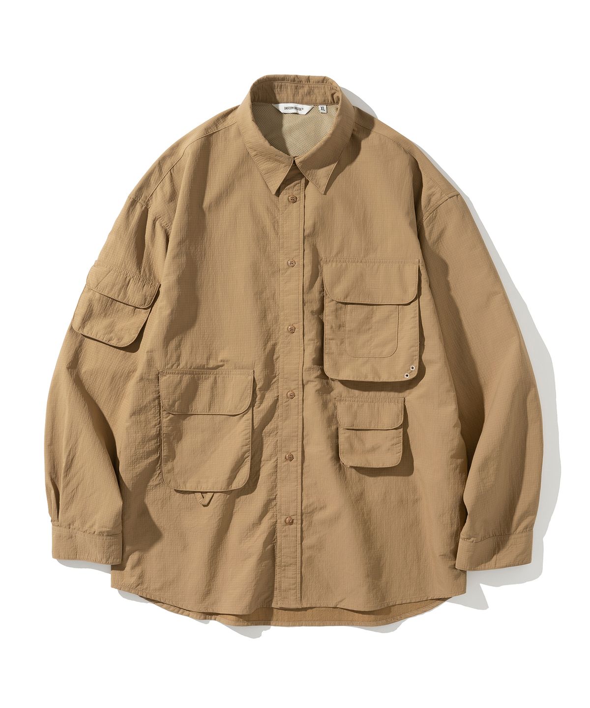 유니폼브릿지(UNIFORM BRIDGE) ripstop multi pocket shirt tan