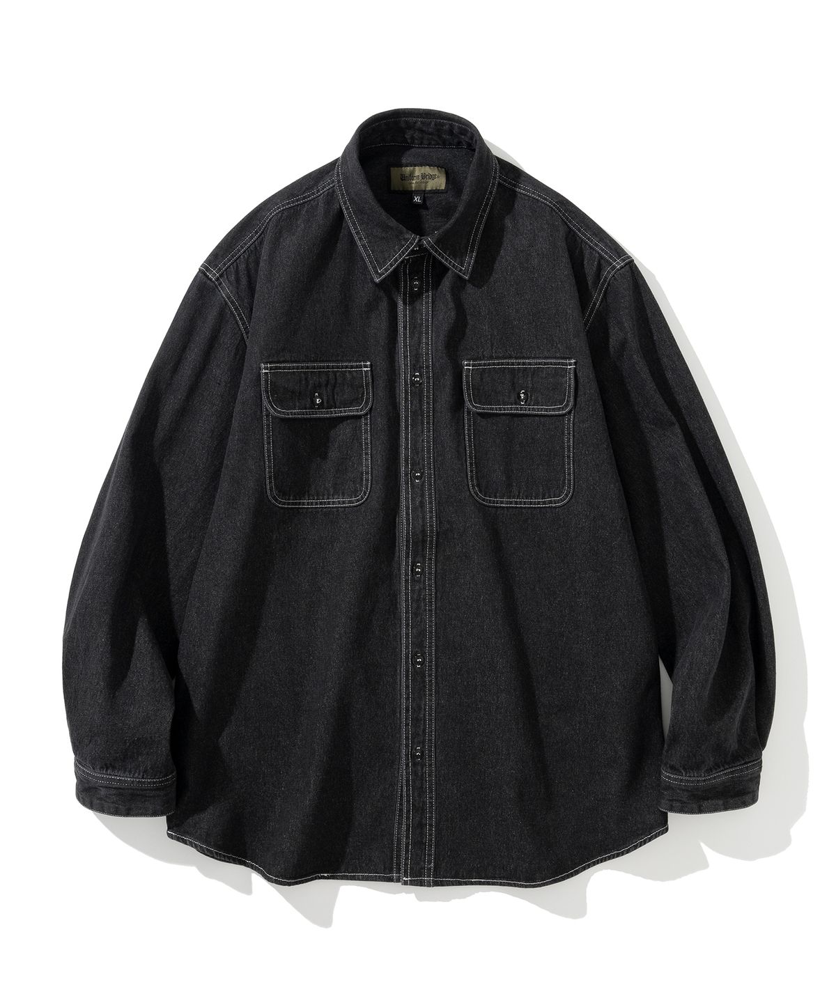 유니폼브릿지(UNIFORM BRIDGE) denim pocket shirt 9.5oz black washed