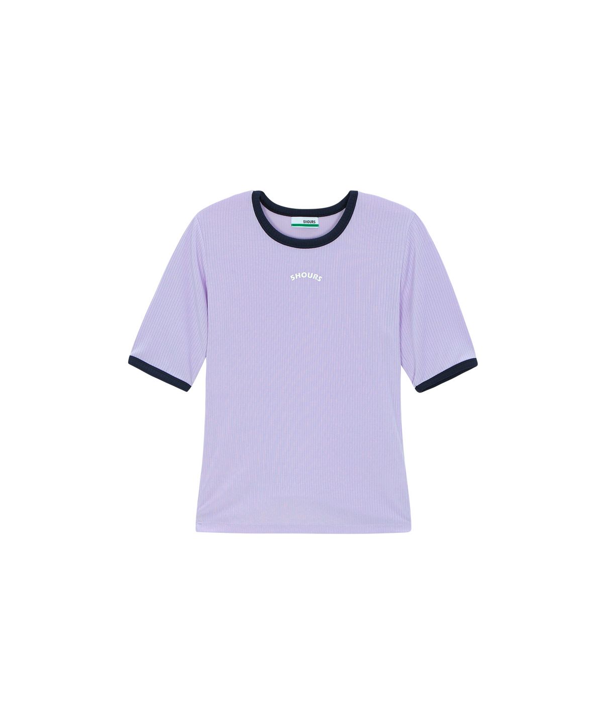 파이브아워스(5HOURS) TWO TONE RIBBED TOP_LAVENDER