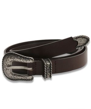Western Cowhide Belt in Brown