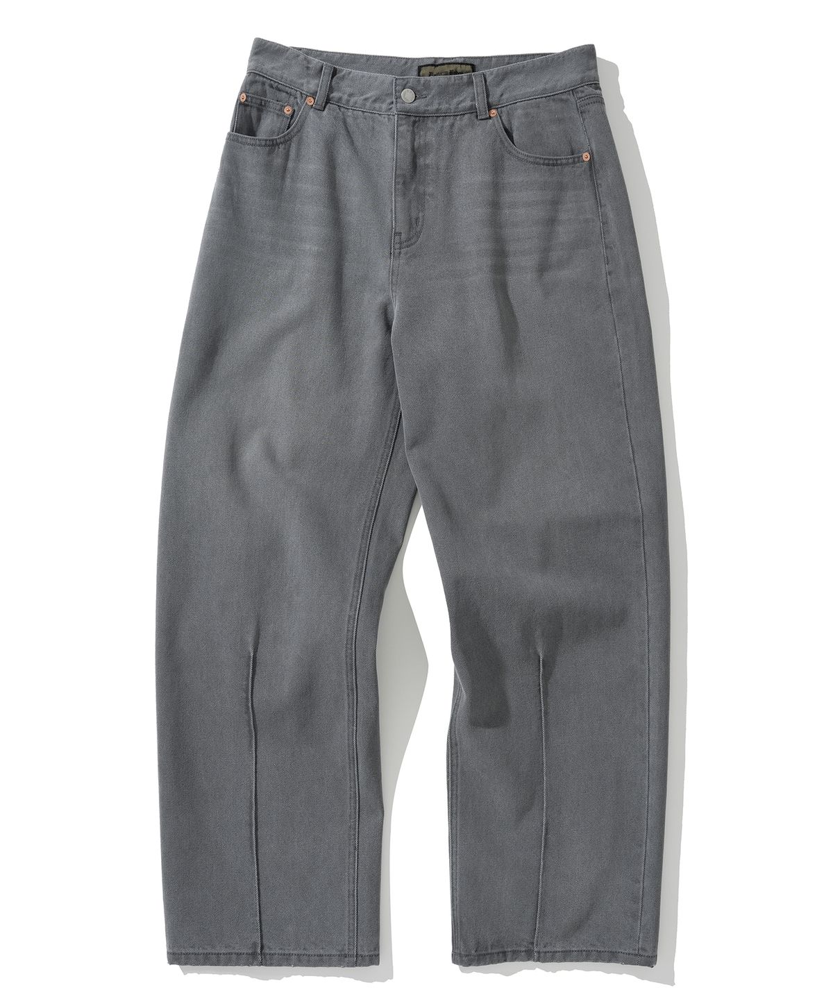 유니폼브릿지(UNIFORM BRIDGE) pin tuck loose fit denim pants 12oz grey washed