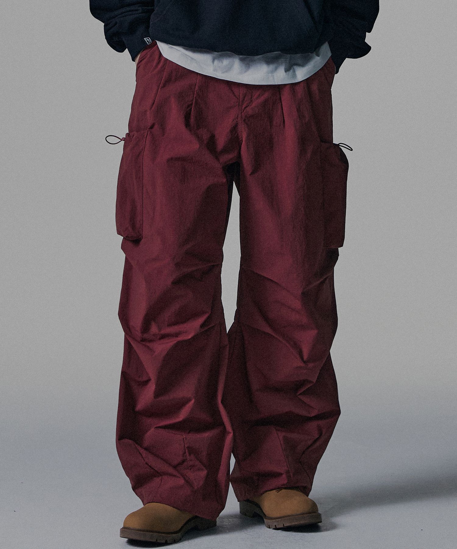 MUSINSA | NOT4NERD Nylon Big Pocket Parachute Pants - Red