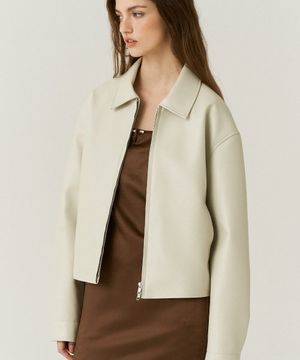 Vegan Leather Crop Single in Ivory