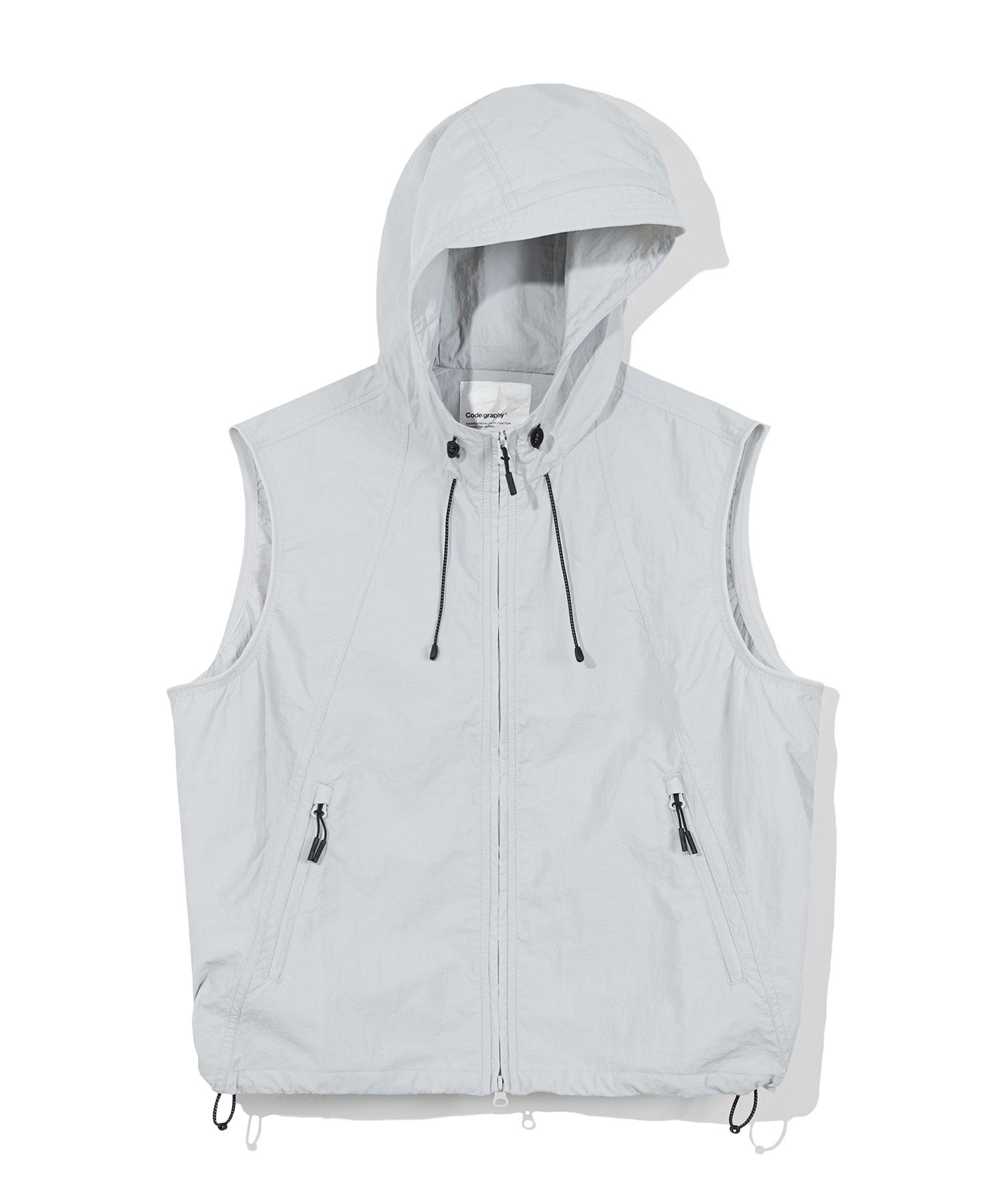 ジャケット codegraphy Utility Nylon Hooded Vest Light Gray MUSINSA | Codegraphy Utility nylon hooded vest_light gray