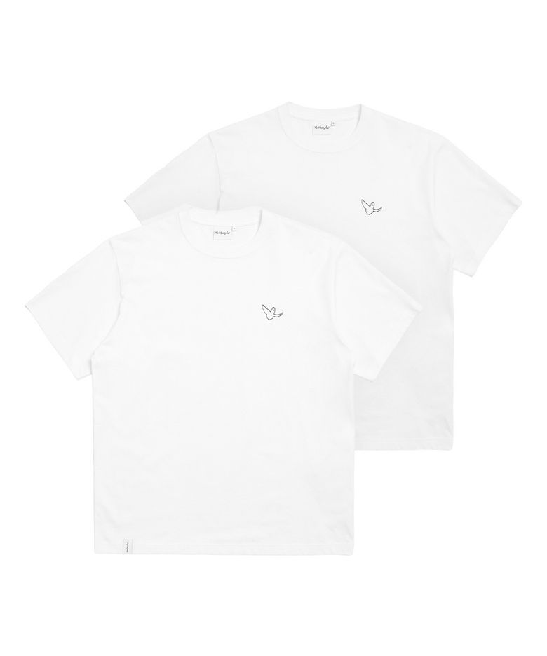 엔젤 쿨코튼 2PACK 반팔 티셔츠 - WHITE