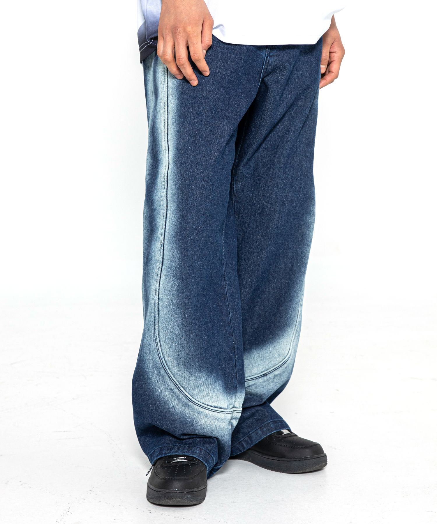 パンツ XTONZ XP193 Line Washed Denim Track Pants BLUE xp193BL MUSINSA | XTONZ XP193 LINE WASHED DENIM TRACK PANTS (BLUE)