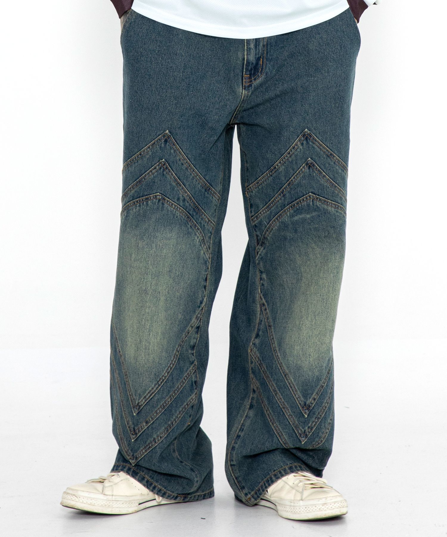 パンツ XTONZ XP184 Triple Incision Denim Pants BLUE xp184 MUSINSA | XTONZ XP184 Triple Incision Denim Pants (BLUE)