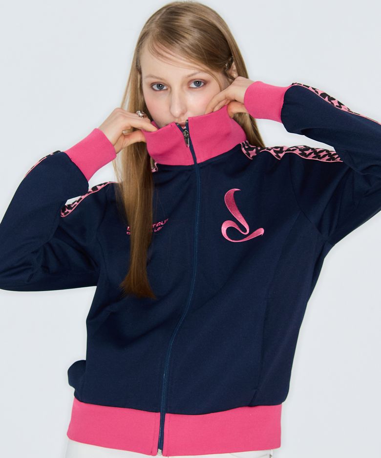 CURVED L TRAINING ZIPUP(NAVY)