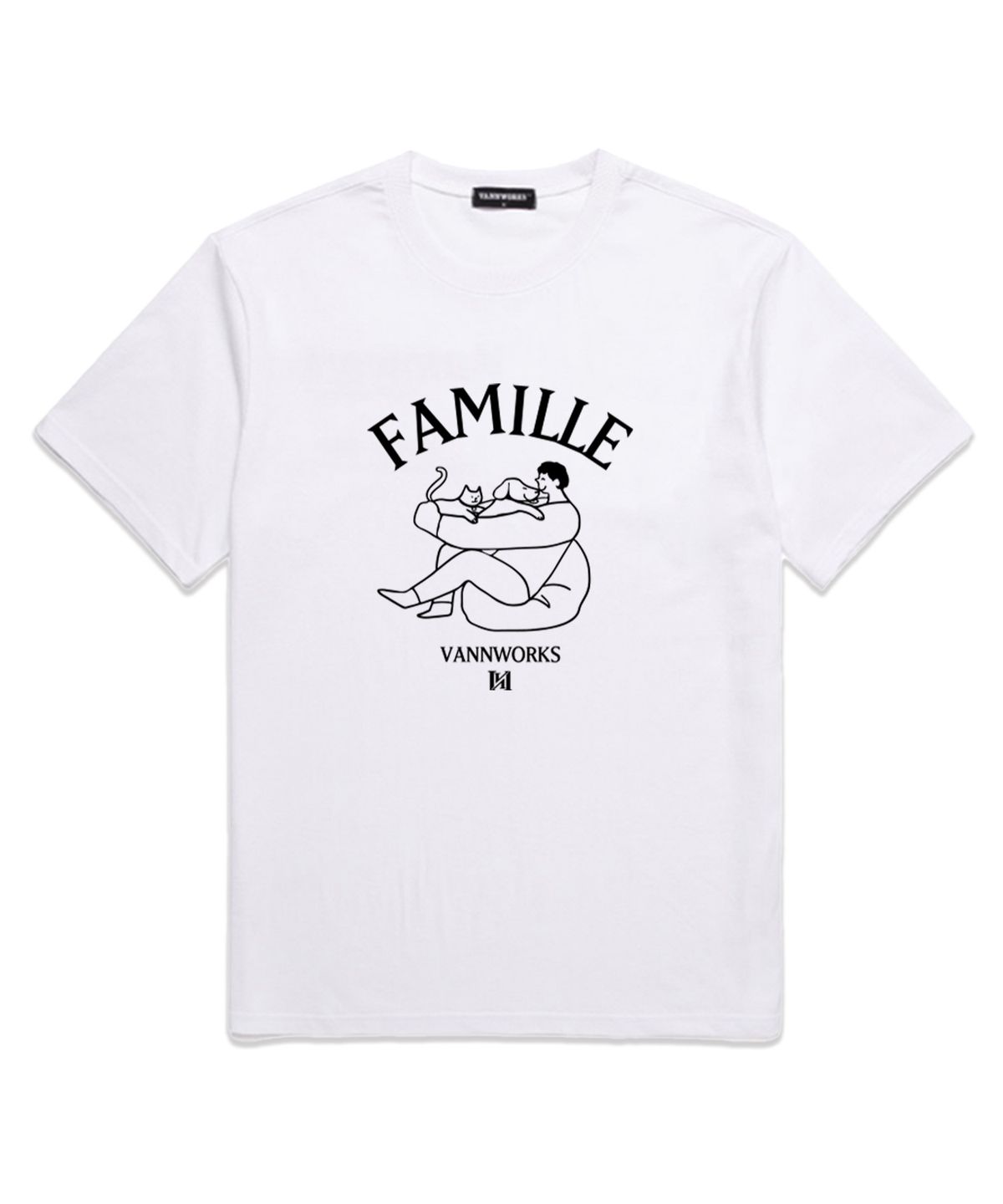 밴웍스(VANNWORKS) FAMILLE 오버핏 반팔 티셔츠 (VS0078) 화이트