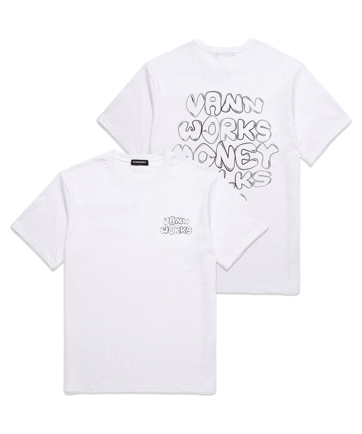 밴웍스(VANNWORKS) MONEY TALKS 오버핏 반팔 티셔츠 (VS0079) 화이트
