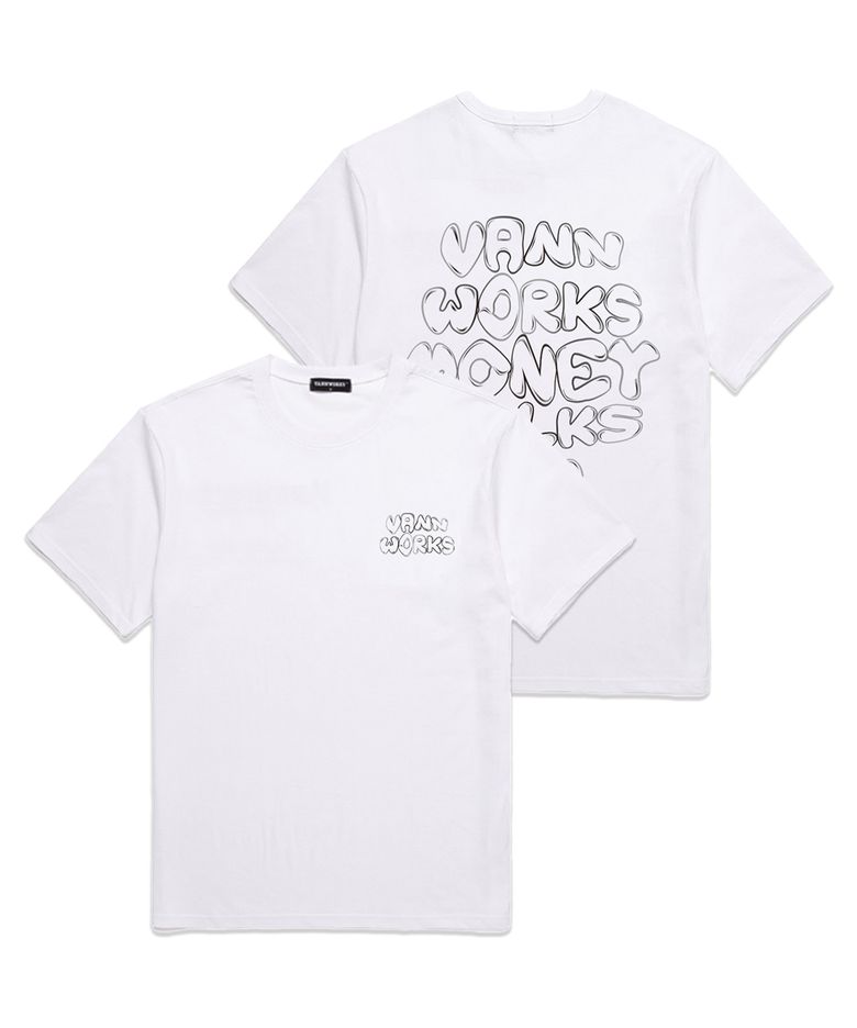 MONEY TALKS 오버핏 반팔 티셔츠 (VS0079) 화이트